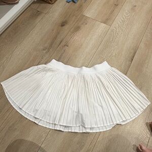 Lululemon White Pleated Skirt with shorts under